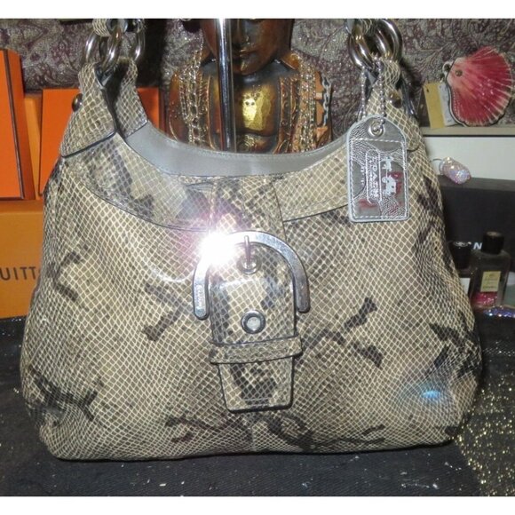 Coach 2011 Soho Lynn Python EmbossedExotic Leather Hobo Handbag 17419